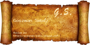Goszman Sebő névjegykártya
